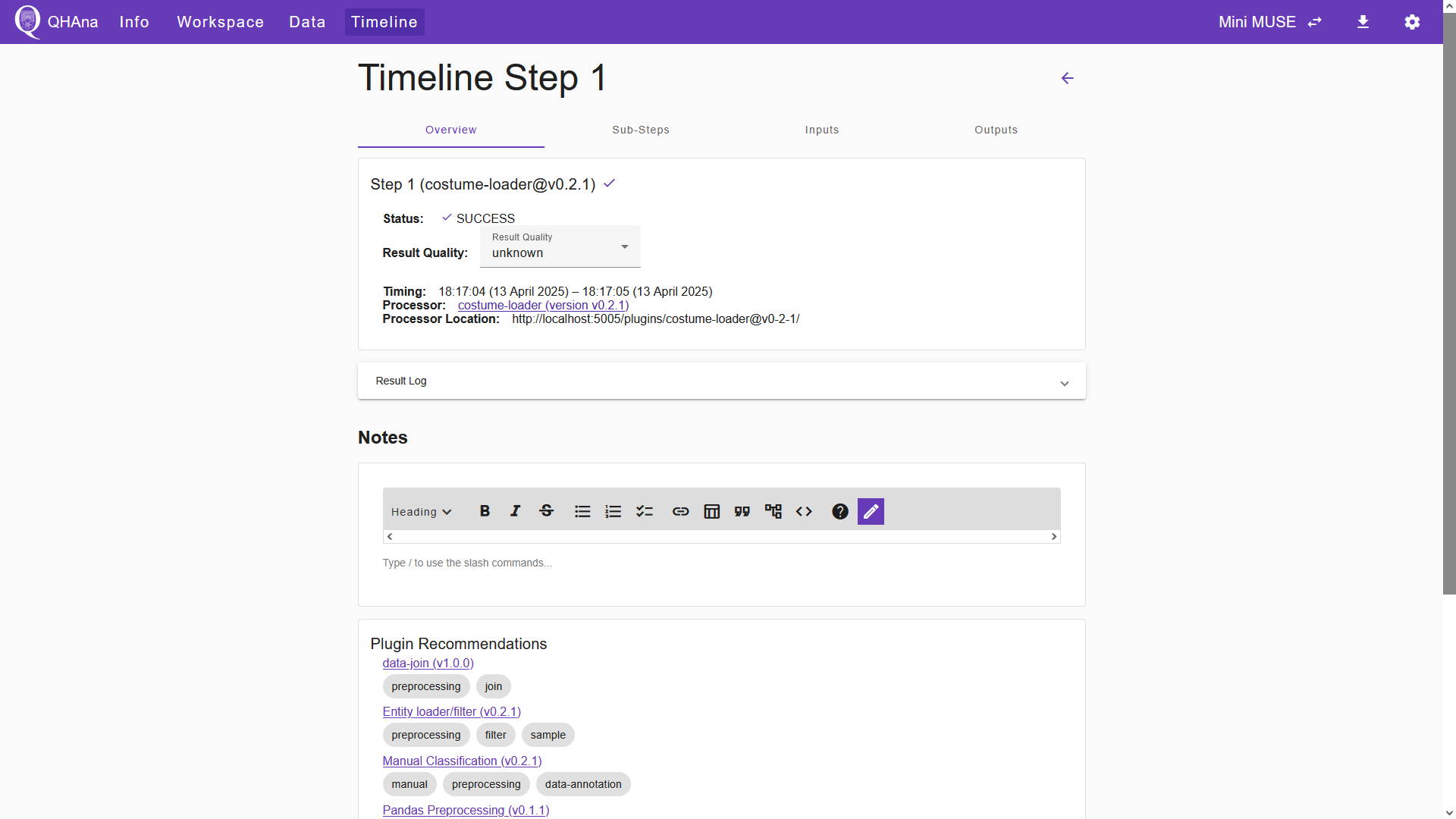 The finished result of the "Costume Loader" plugin.