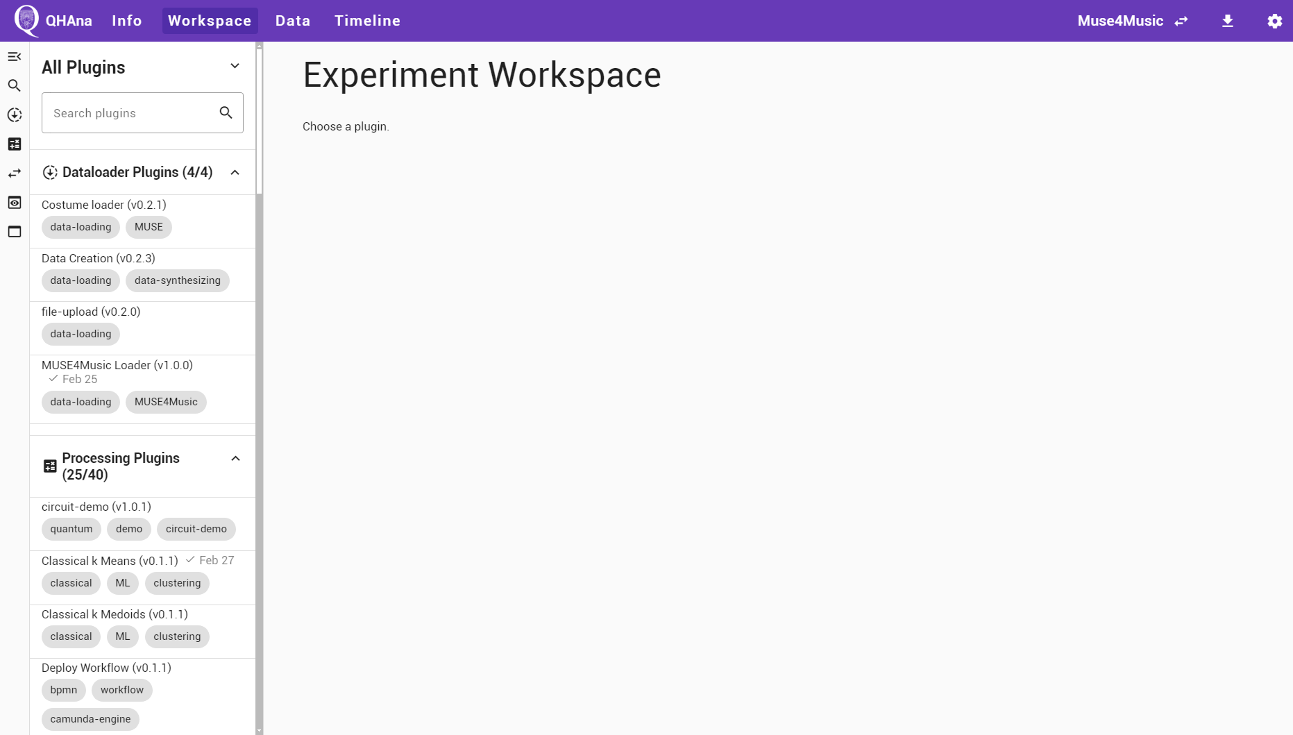 The empty experiment workspace.
