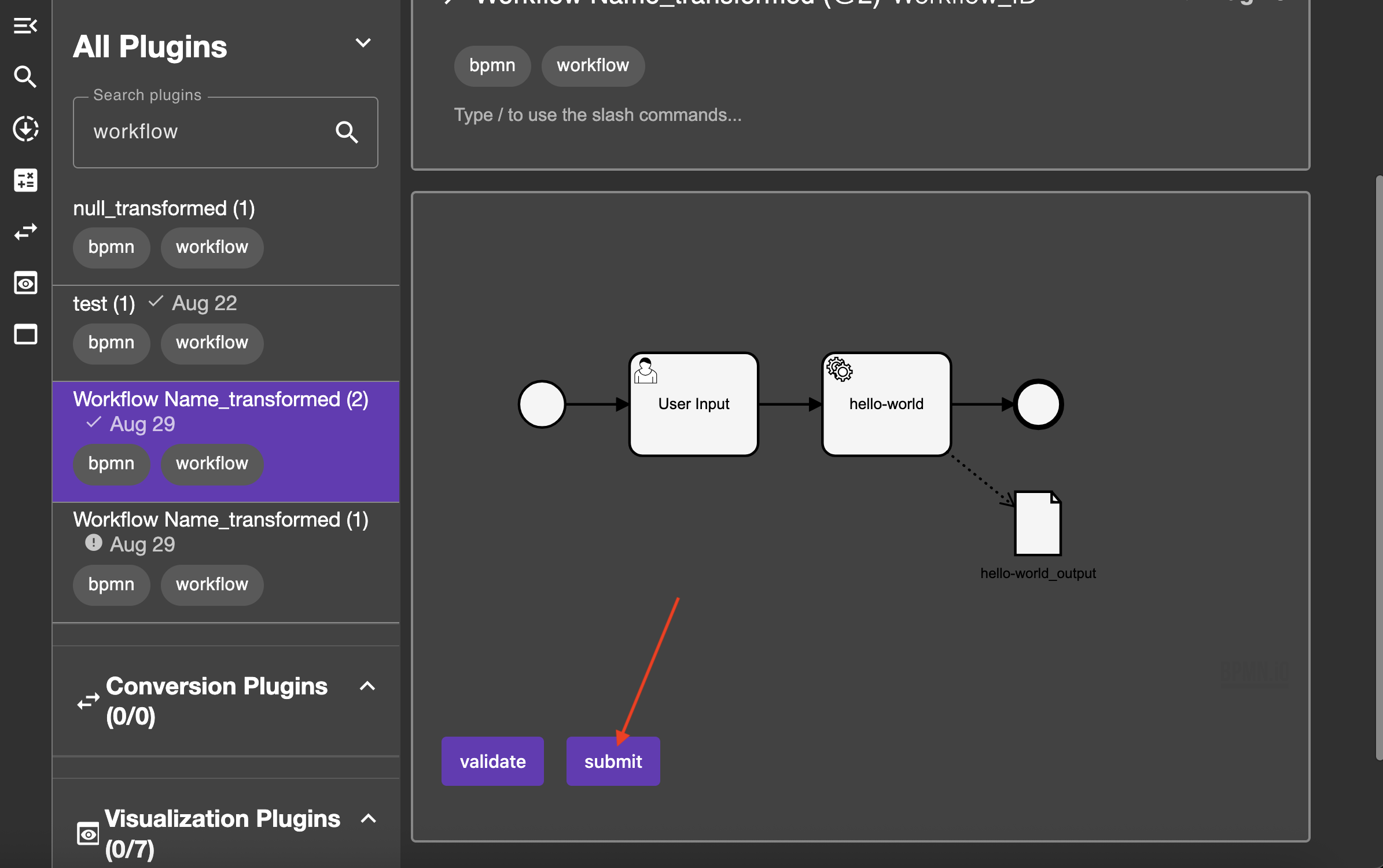 Start workflow.